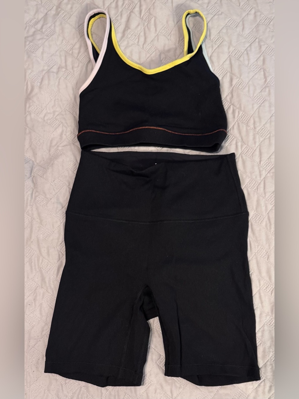 Solid & Striped Sport Ribbed Workout Set - Picture 2 of 10